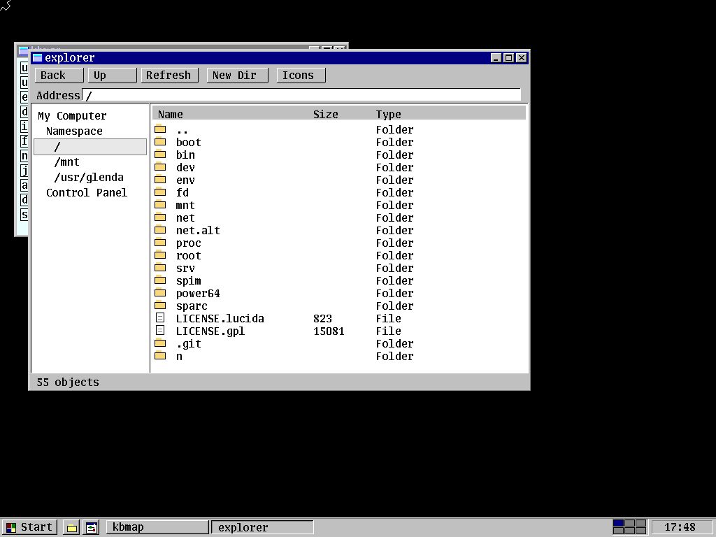 TaijiOS desktop with Explorer open